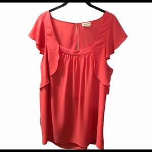 Anthropologie Meadow Rue coral top